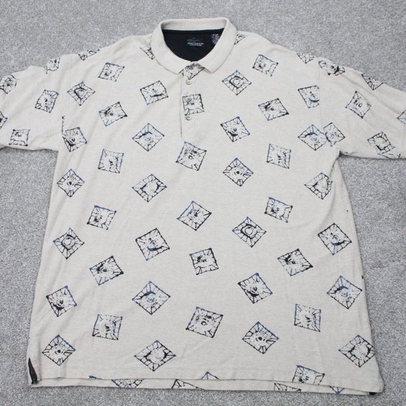 Greg Norman Collection Polo Men's XL Tan Linen Blend Pullover S/S Collared Golf - Picture 1 of 9